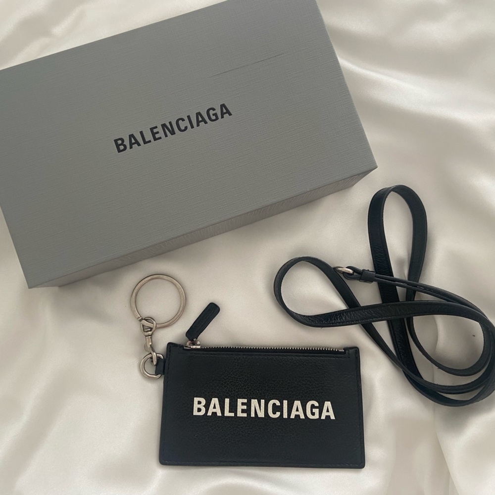 BALENCIAGA CASH LONG COIN AND CARD HOLDER IN BLACK
